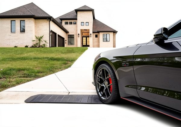 Driveway Curb Ramps Curb Corrector 3-Piece Heavy Rubber Black 12ft-0
