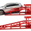 2 Pack Hydraulic Car Ramps, 11050LBS 5T Car Ramp High Lift 9"-14.2", Heavy Duty Steel Car Lift Ramp, Automotive Truck Service Ramps, Red-2