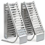 Foldable Ramp 72" L x9 W Tri - VroomSteel Steel Loading Silver 1500lb-0