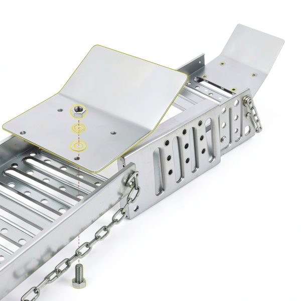Foldable Ramp 72" L x9 W Tri - VroomSteel Steel Loading Silver 1500lb-6