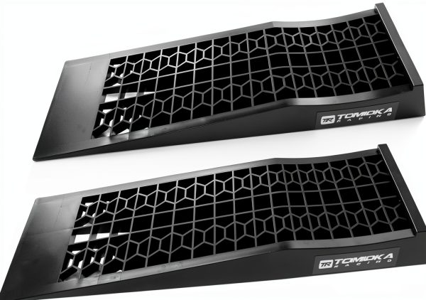 Tomioka Racing Super Slopes Low Profile Car Service Ramps Pair with Anti-Slip Pads, Perfect for Raise Lowered Car Oil Changes, Lift Vehicle Maintenance, & Jack Support-0
