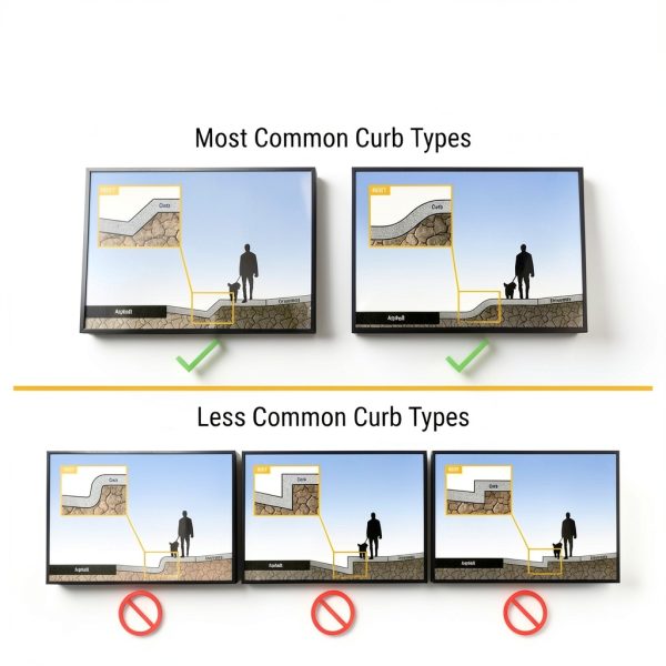 Rubber Curb Ramp 3‑piece Set by BRIDJIT Black 12ft 80% Reduce-6