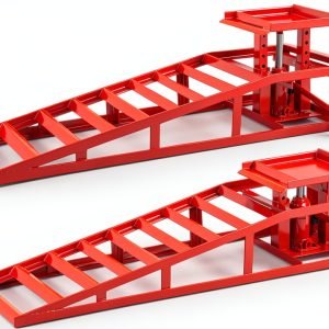 2 Pack Hydraulic Car Ramps, 11050LBS 5T Car Ramp High Lift 9"-14.2", Heavy Duty Steel Car Lift Ramp, Automotive Truck Service Ramps，Red-0